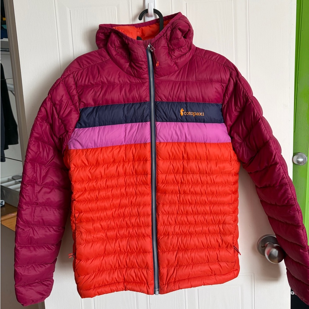 Cotopaxi Down Puffer Jacket Colorblock Hooded Women’s Small